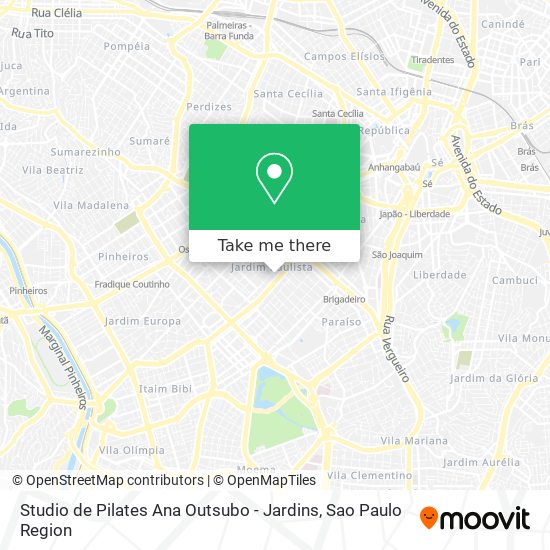 Mapa Studio de Pilates Ana Outsubo - Jardins