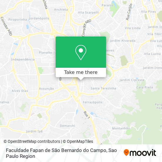 Faculdade Fapan de São Bernardo do Campo map
