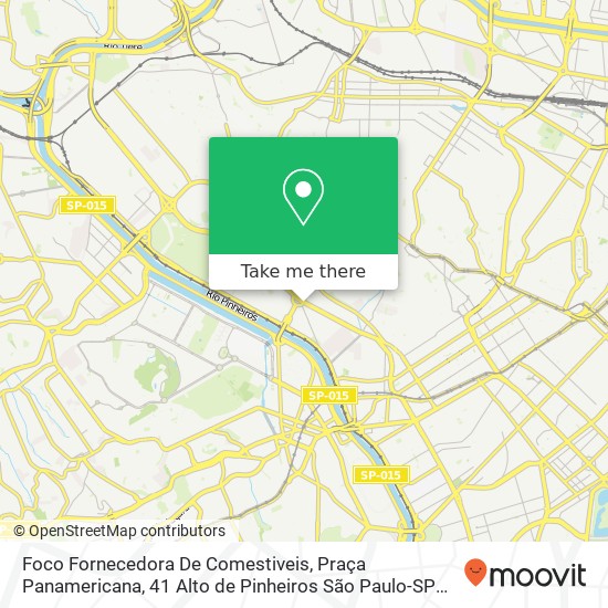 Mapa Foco Fornecedora De Comestiveis, Praça Panamericana, 41 Alto de Pinheiros São Paulo-SP 05461-000