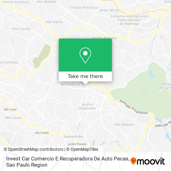 Invest Car Comercio E Recuperadora De Auto Pecas map