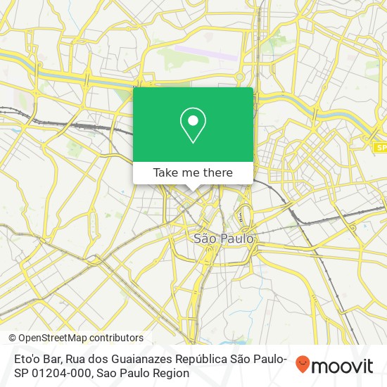 Eto'o Bar, Rua dos Guaianazes República São Paulo-SP 01204-000 map