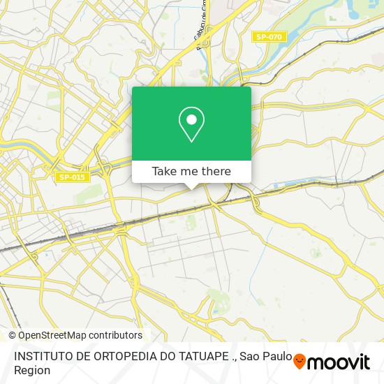 INSTITUTO DE ORTOPEDIA DO TATUAPE . map