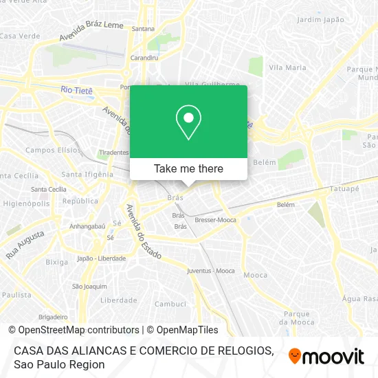 CASA DAS ALIANCAS E COMERCIO DE RELOGIOS map