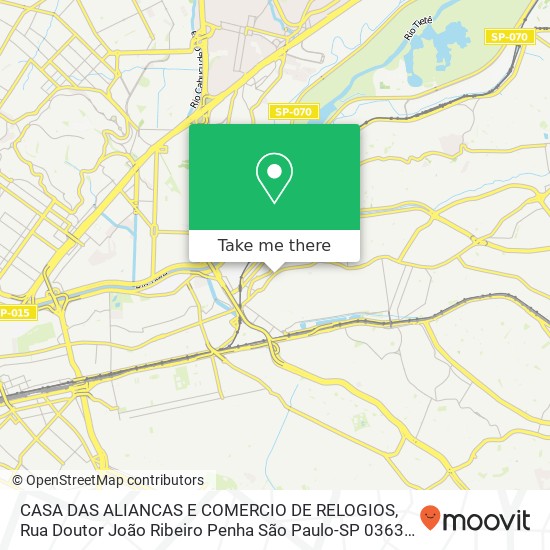 CASA DAS ALIANCAS E COMERCIO DE RELOGIOS, Rua Doutor João Ribeiro Penha São Paulo-SP 03634-000 map