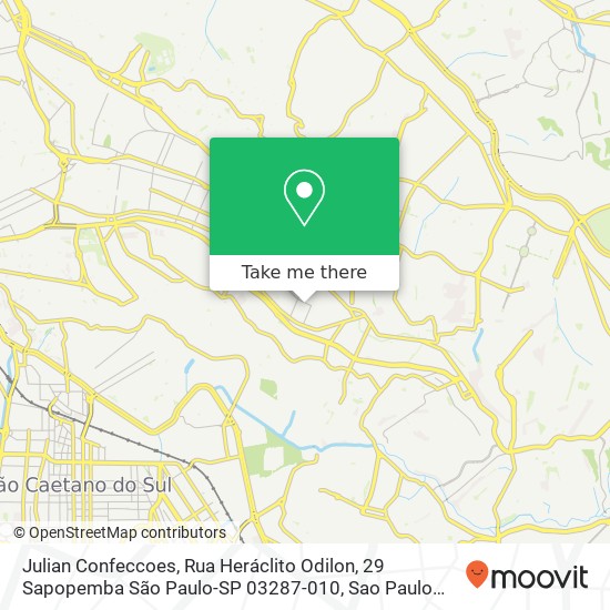 Mapa Julian Confeccoes, Rua Heráclito Odilon, 29 Sapopemba São Paulo-SP 03287-010