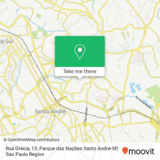 Rua Grécia, 13, Parque das Nações Santo André-SP map