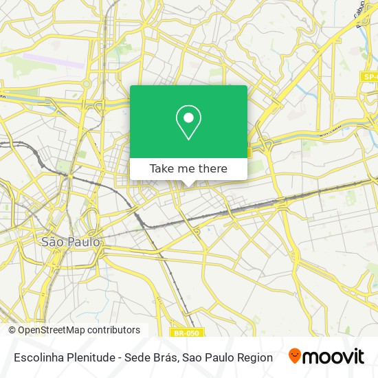 Mapa Escolinha Plenitude - Sede Brás