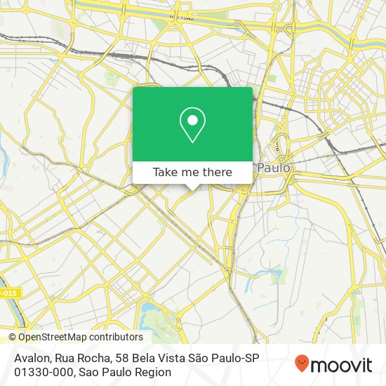 Mapa Avalon, Rua Rocha, 58 Bela Vista São Paulo-SP 01330-000