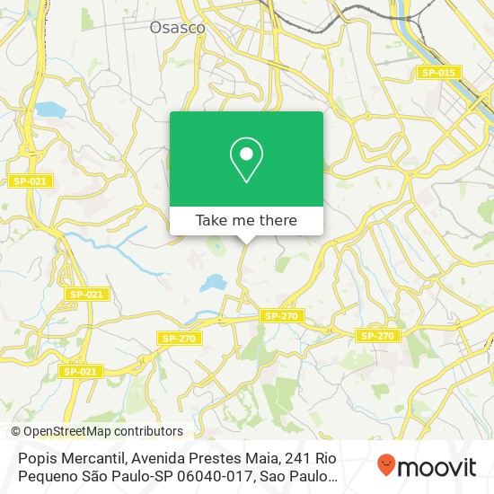 Mapa Popis Mercantil, Avenida Prestes Maia, 241 Rio Pequeno São Paulo-SP 06040-017
