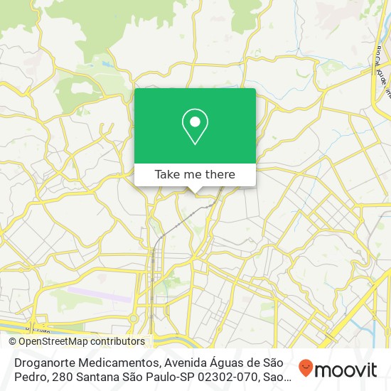 Mapa Droganorte Medicamentos, Avenida Águas de São Pedro, 280 Santana São Paulo-SP 02302-070
