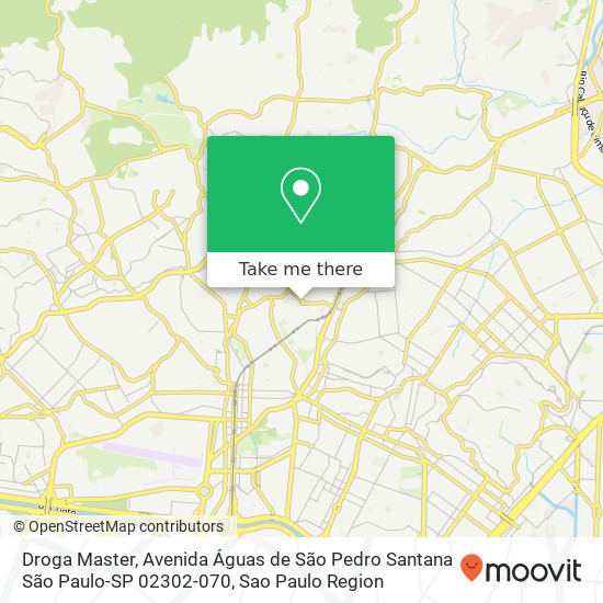 Mapa Droga Master, Avenida Águas de São Pedro Santana São Paulo-SP 02302-070