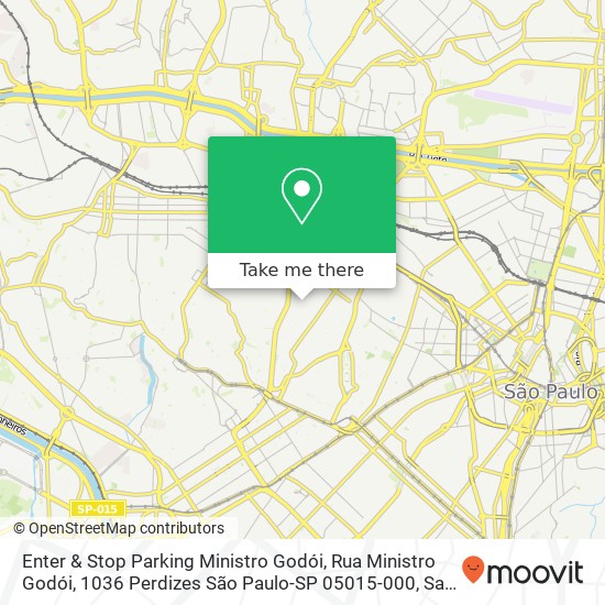 Mapa Enter & Stop Parking Ministro Godói, Rua Ministro Godói, 1036 Perdizes São Paulo-SP 05015-000