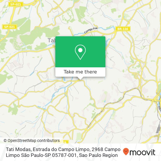 Mapa Tati Modas, Estrada do Campo Limpo, 2968 Campo Limpo São Paulo-SP 05787-001