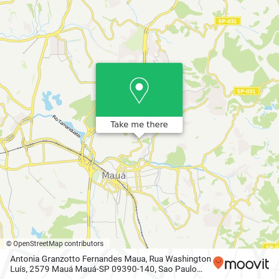 Mapa Antonia Granzotto Fernandes Maua, Rua Washington Luís, 2579 Mauá Mauá-SP 09390-140