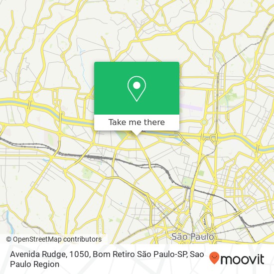 Mapa Avenida Rudge, 1050, Bom Retiro São Paulo-SP