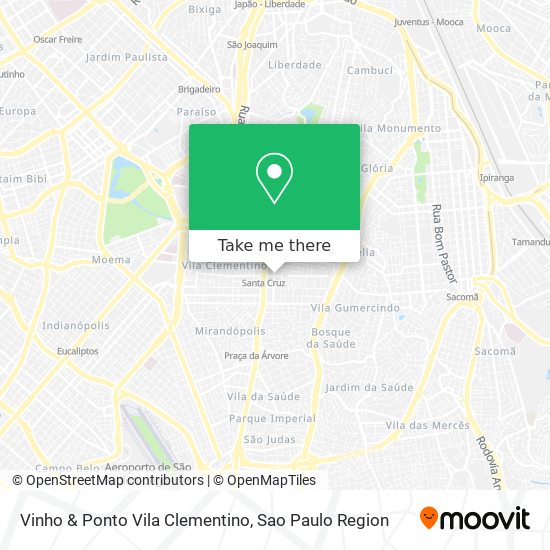 Mapa Vinho & Ponto Vila Clementino