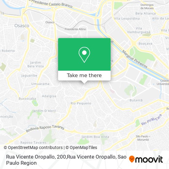 Mapa Rua Vicente Oropallo, 200,Rua Vicente Oropallo