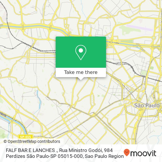 FALF BAR E LANCHES ., Rua Ministro Godói, 984 Perdizes São Paulo-SP 05015-000 map