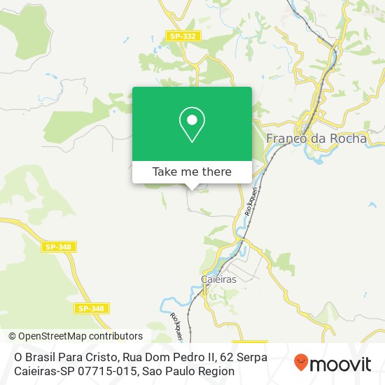 O Brasil Para Cristo, Rua Dom Pedro II, 62 Serpa Caieiras-SP 07715-015 map