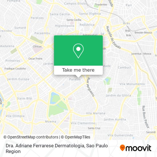 Dra. Adriane Ferrarese Dermatologia map