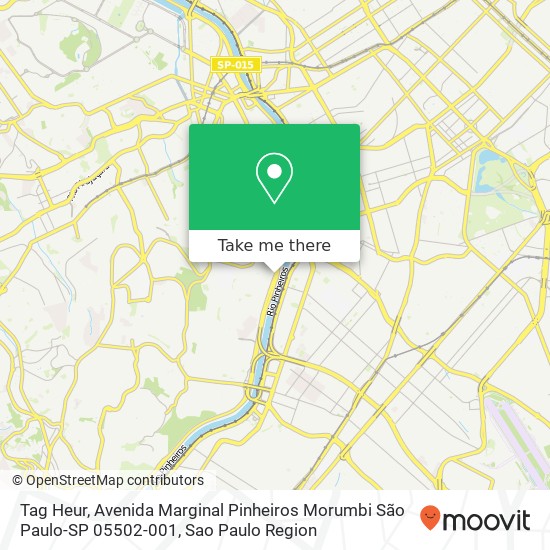 Mapa Tag Heur, Avenida Marginal Pinheiros Morumbi São Paulo-SP 05502-001