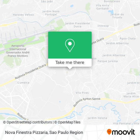 Nova Finestra Pizzaria map