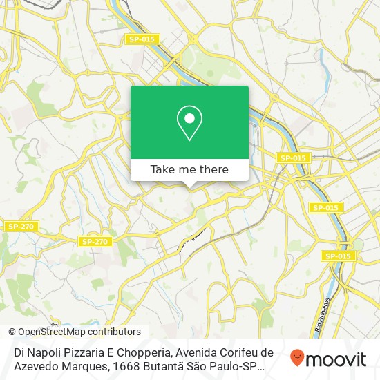 Mapa Di Napoli Pizzaria E Chopperia, Avenida Corifeu de Azevedo Marques, 1668 Butantã São Paulo-SP 05582-001