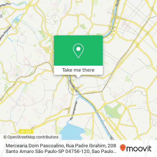 Mapa Mercearia Dom Pascoalino, Rua Padre Ibrahim, 208 Santo Amaro São Paulo-SP 04756-120