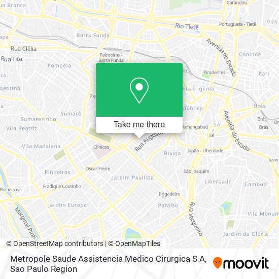 Metropole Saude Assistencia Medico Cirurgica S A map