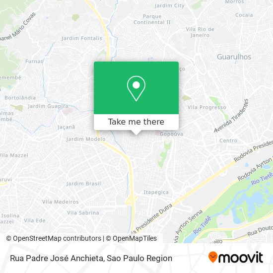 Mapa Rua Padre José Anchieta