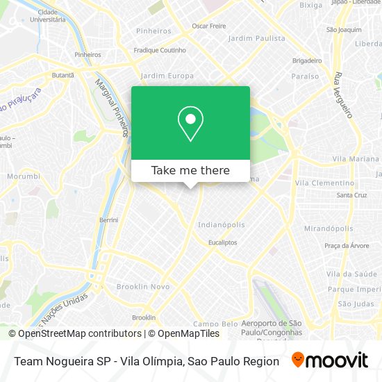 Mapa Team Nogueira SP - Vila Olímpia