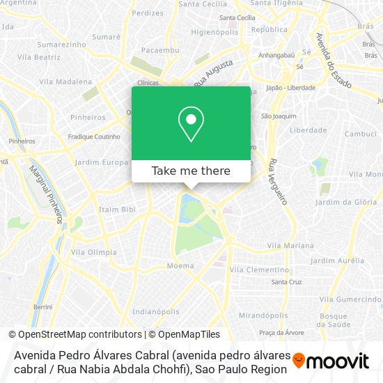 Mapa Avenida Pedro Álvares Cabral (avenida pedro álvares cabral / Rua Nabia Abdala Chohfi)