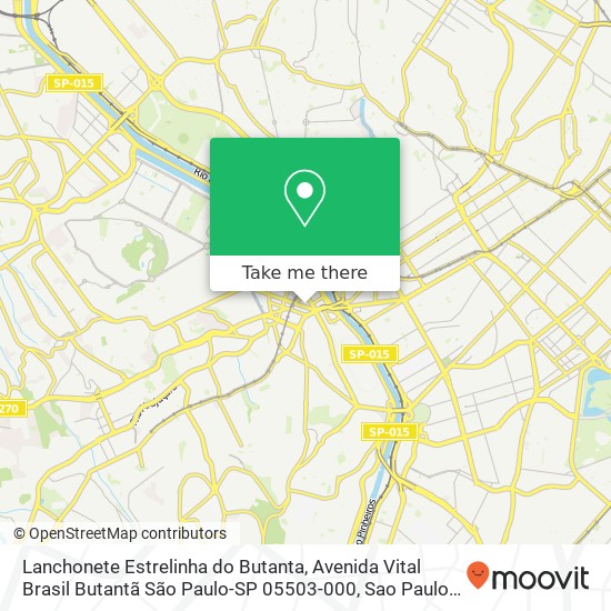 Lanchonete Estrelinha do Butanta, Avenida Vital Brasil Butantã São Paulo-SP 05503-000 map