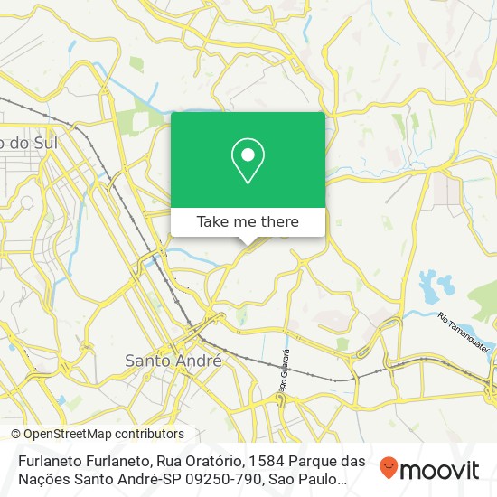 Mapa Furlaneto Furlaneto, Rua Oratório, 1584 Parque das Nações Santo André-SP 09250-790