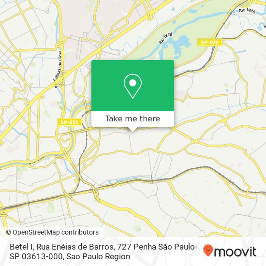 Mapa Betel I, Rua Enéias de Barros, 727 Penha São Paulo-SP 03613-000