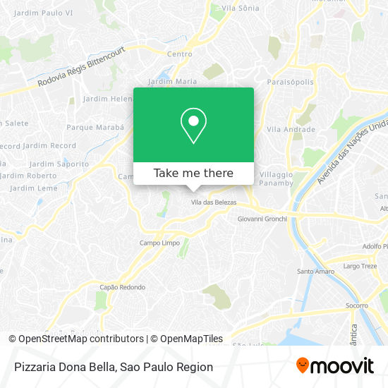 Mapa Pizzaria Dona Bella