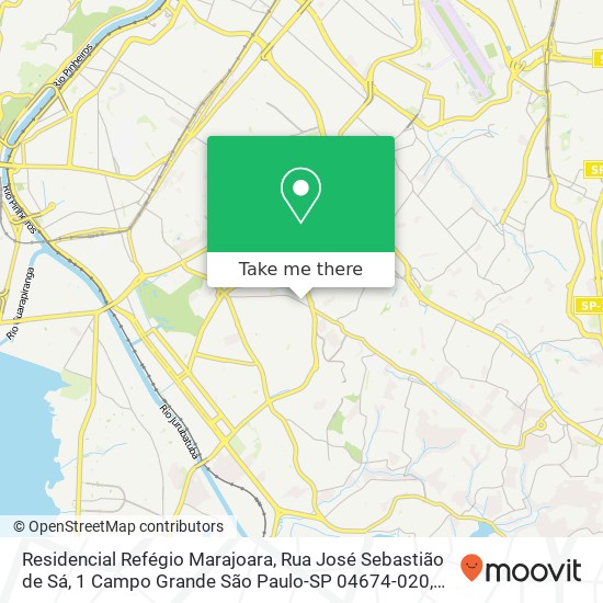Mapa Residencial Refégio Marajoara, Rua José Sebastião de Sá, 1 Campo Grande São Paulo-SP 04674-020