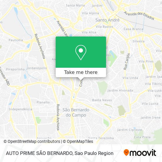 Mapa AUTO PRIME SÃO BERNARDO