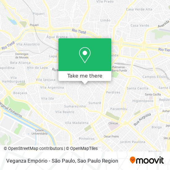 Mapa Veganza Empório - São Paulo