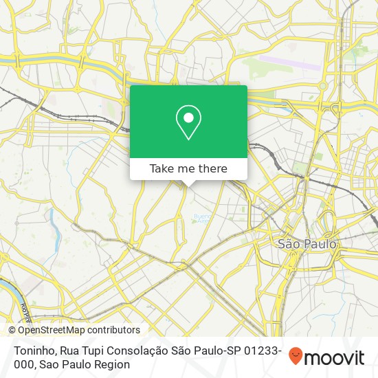 Mapa Toninho, Rua Tupi Consolação São Paulo-SP 01233-000