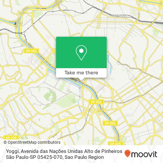 Yoggi, Avenida das Nações Unidas Alto de Pinheiros São Paulo-SP 05425-070 map