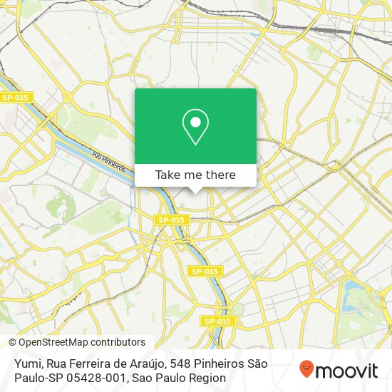 Mapa Yumi, Rua Ferreira de Araújo, 548 Pinheiros São Paulo-SP 05428-001