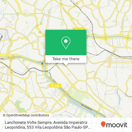 Lanchonete Volte Sempre, Avenida Imperatriz Leopoldina, 553 Vila Leopoldina São Paulo-SP 05305-000 map