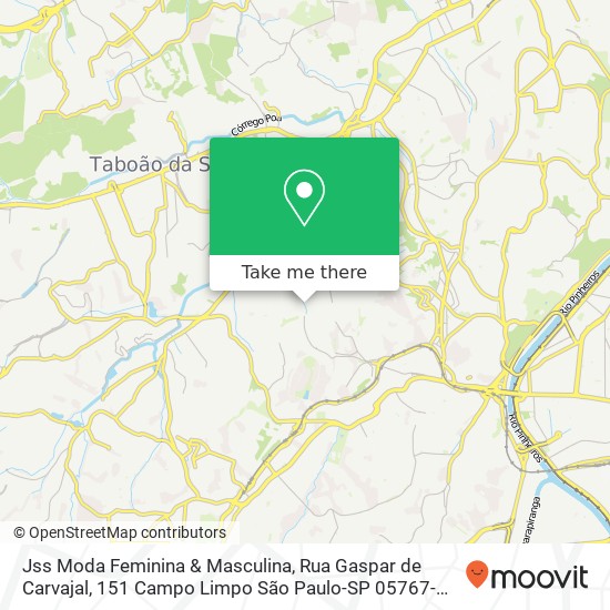 Mapa Jss Moda Feminina & Masculina, Rua Gaspar de Carvajal, 151 Campo Limpo São Paulo-SP 05767-390