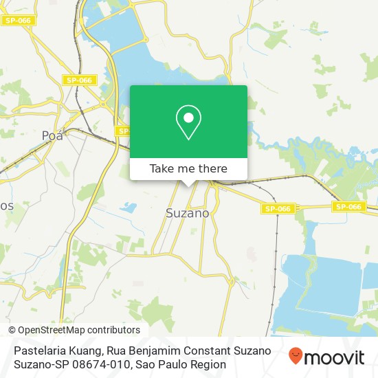 Mapa Pastelaria Kuang, Rua Benjamim Constant Suzano Suzano-SP 08674-010