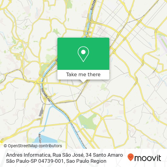 Mapa Andres Informatica, Rua São José, 34 Santo Amaro São Paulo-SP 04739-001