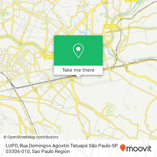 LUPO, Rua Domingos Agostin Tatuapé São Paulo-SP 03306-010 map