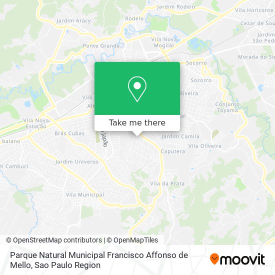 Mapa Parque Natural Municipal Francisco Affonso de Mello