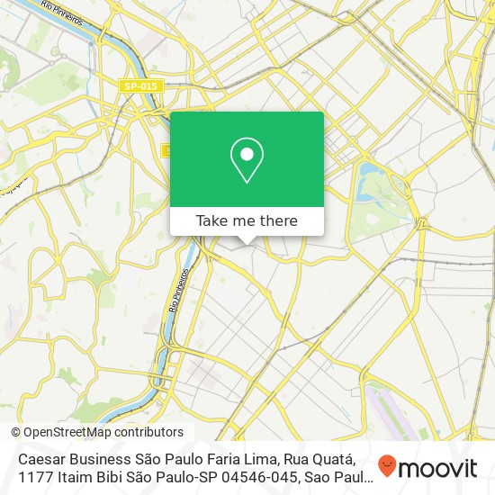 Mapa Caesar Business São Paulo Faria Lima, Rua Quatá, 1177 Itaim Bibi São Paulo-SP 04546-045