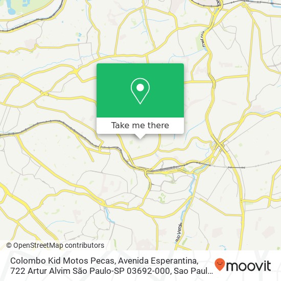 Colombo Kid Motos Pecas, Avenida Esperantina, 722 Artur Alvim São Paulo-SP 03692-000 map